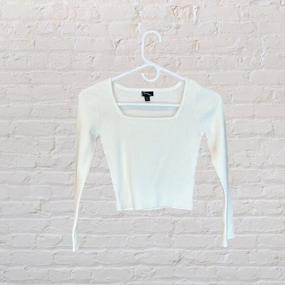 NWT Art Class Girls Ribbed Square Neck Sweater Cream/Ivory Med (8) - Picture 13 of 13